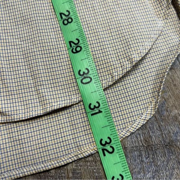 VTG Gitman Brothers shirt mens 15.5 33 blue orange micro check button up dress - Picture 3 of 9